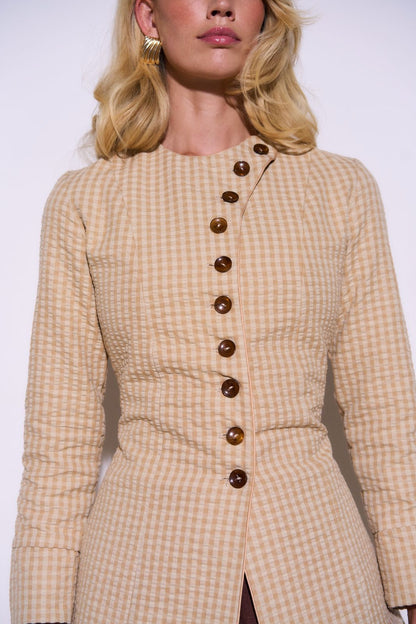 The Coat Dress Yellow Checked