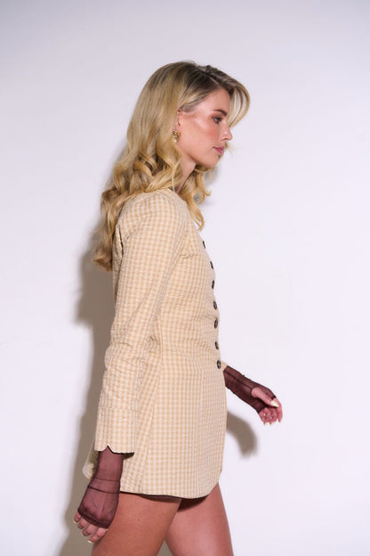 The Coat Dress Yellow Checked