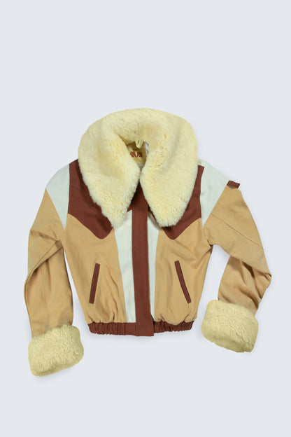 Natural, mustard, Black large Collar and Cuff