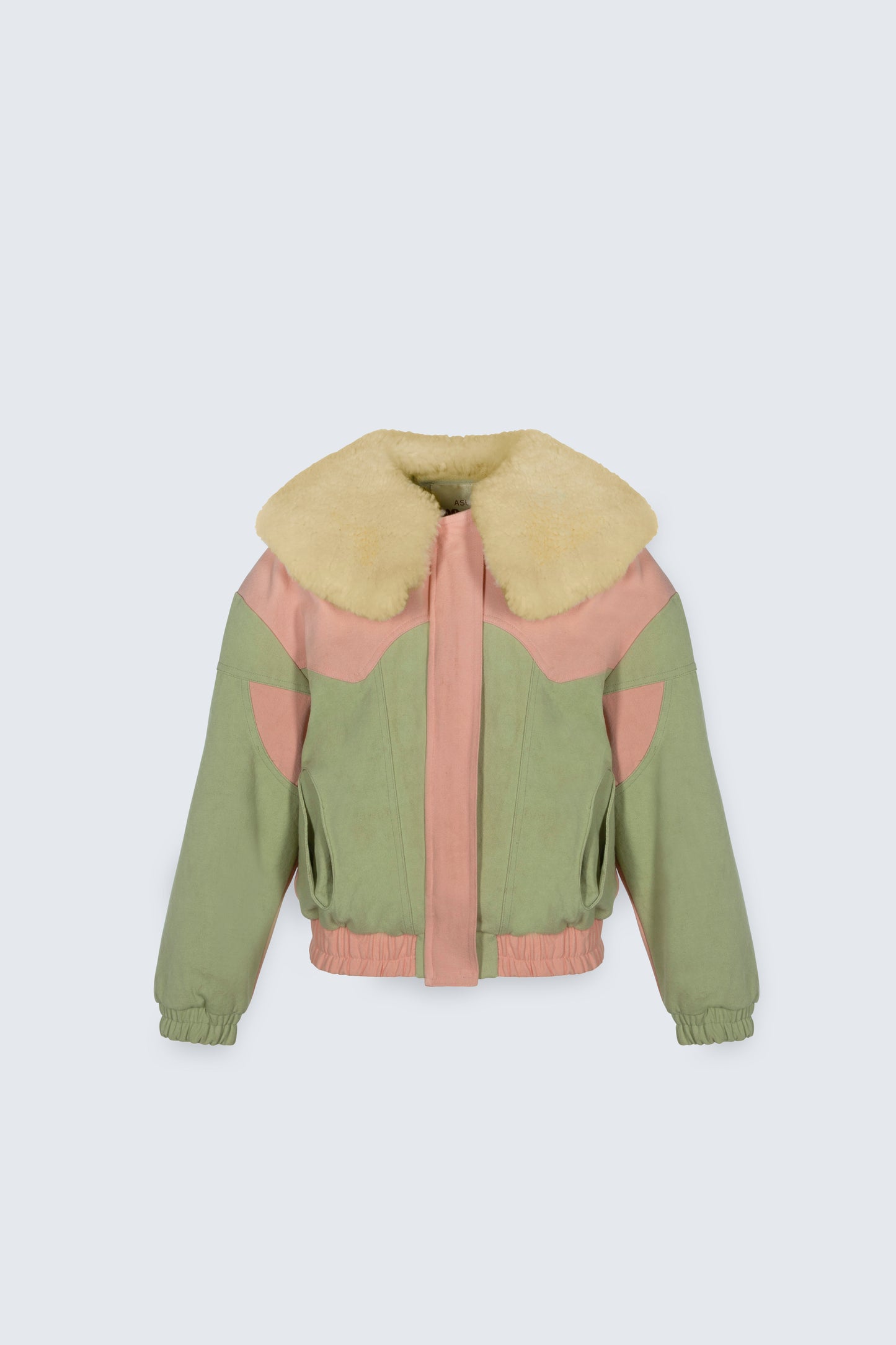 Baby Pink, Green Large Collar