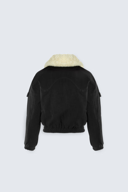 Natural fur, Black Shirt Collar