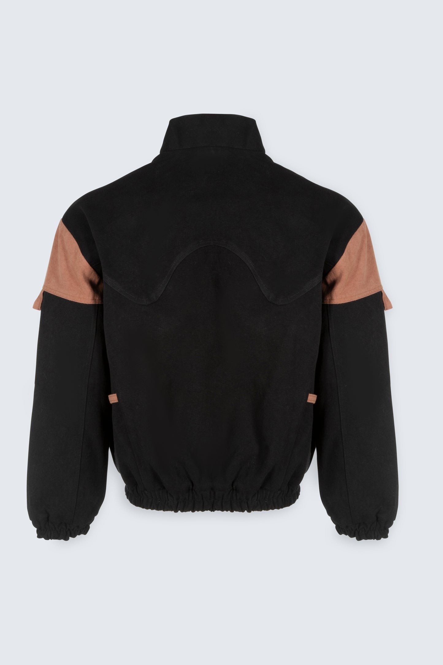 Black, Bark Mandarin Collar